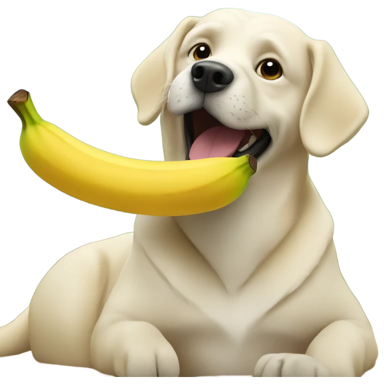 Dog eating banana  emoji