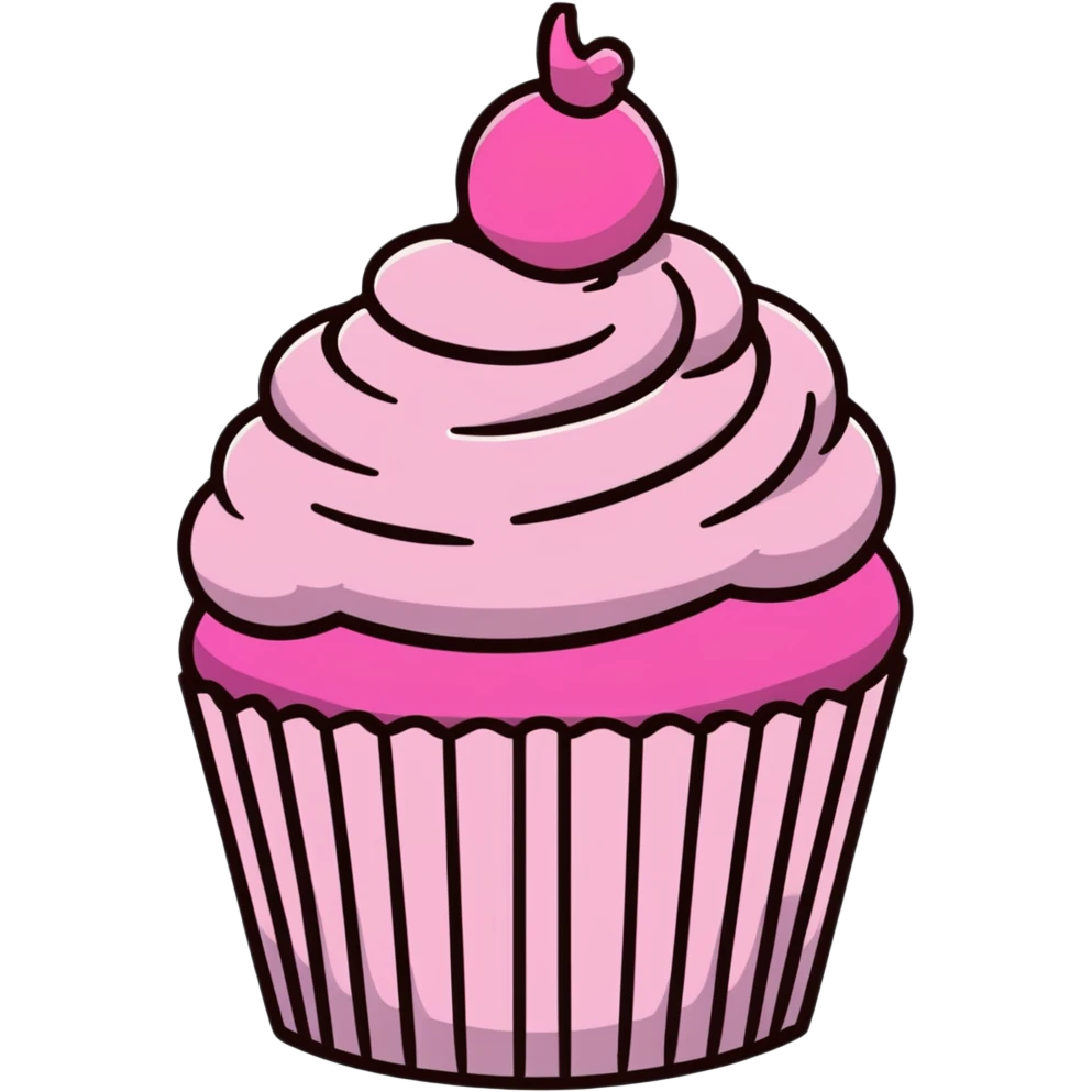 cupcake with pink icing emoji