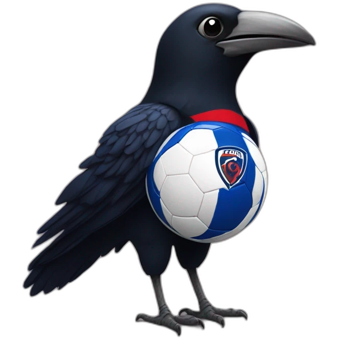 a crow wearing a san lorenzo soccer shirt emoji