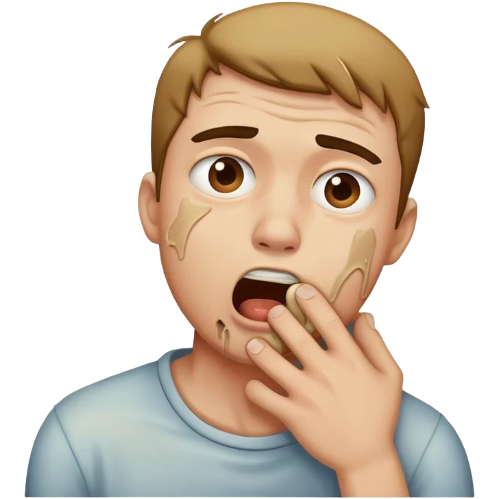 man choking himself emoji