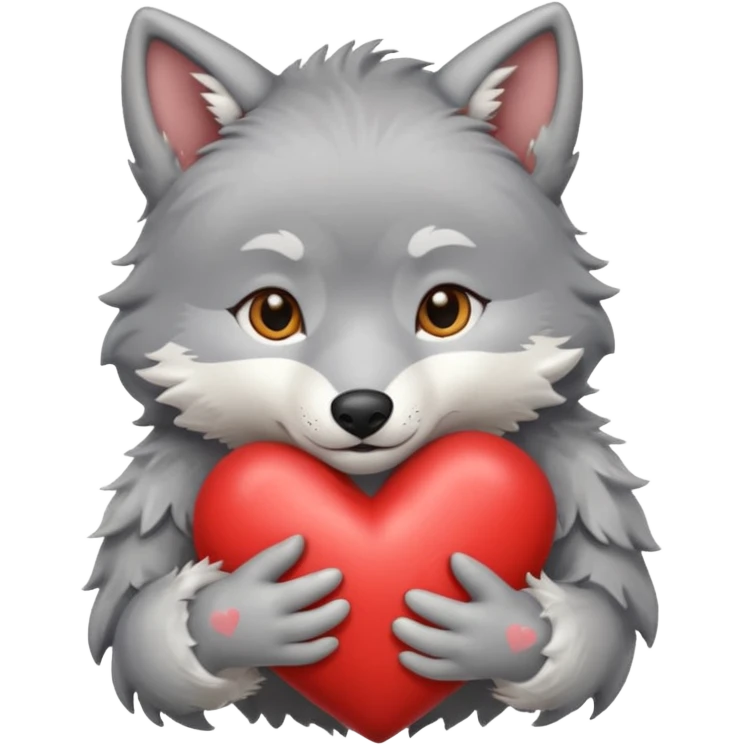 wolf hug heart emoji