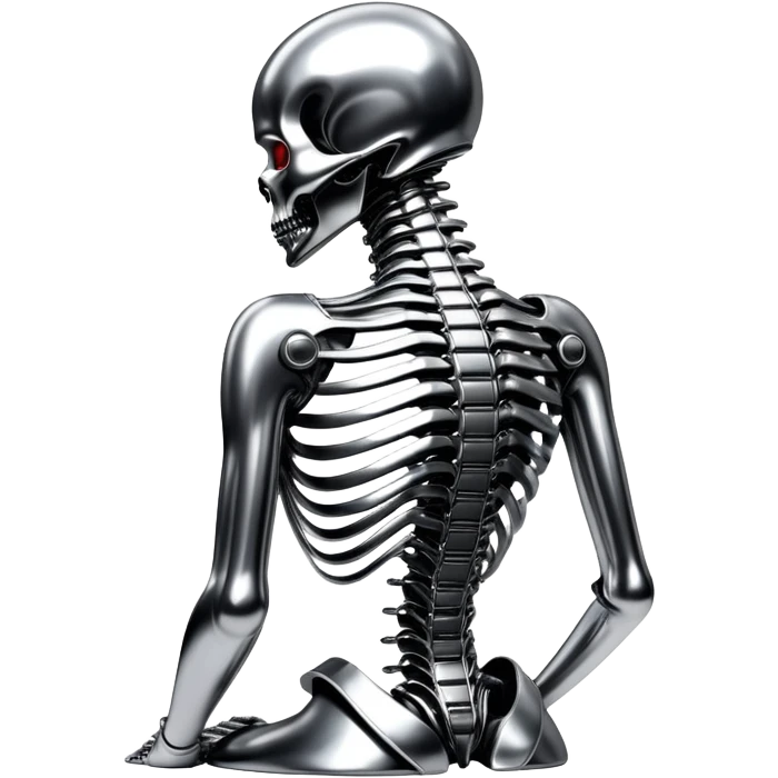 sorayama giger spine chrome glowing emoji