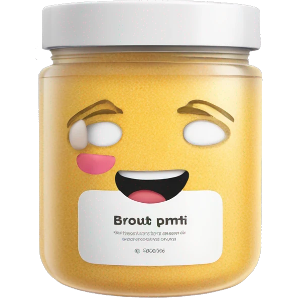 body scrub pot with label emoji