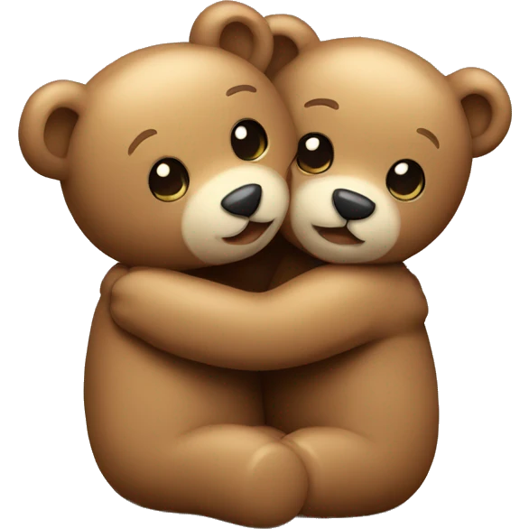 two teddy bears hugging emoji