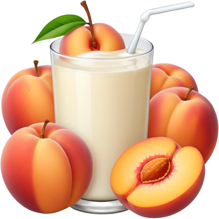 There is a lot of milk on the cut peaches. emoji
