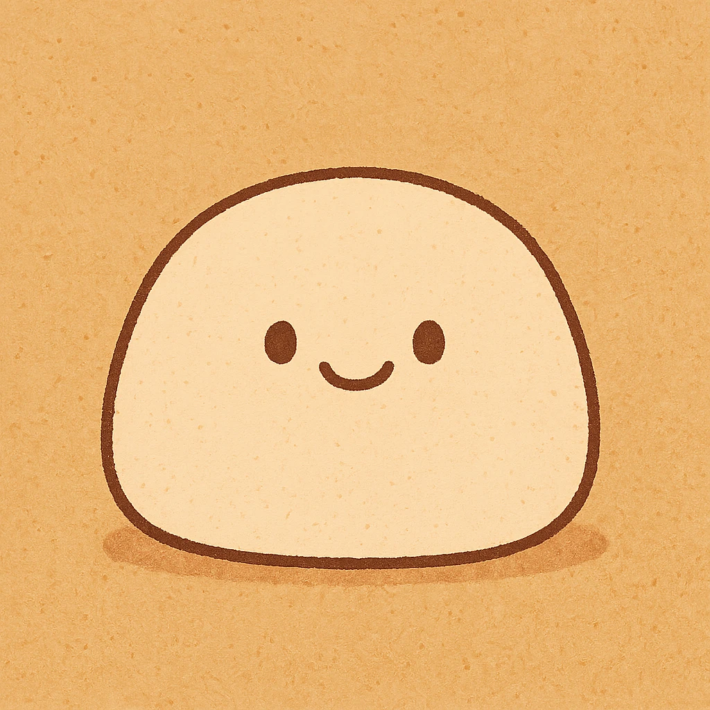 A cute mochi character with eyes emoji