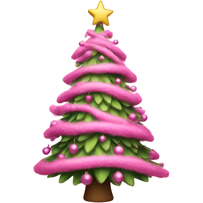 Pink Christmas tree emoji