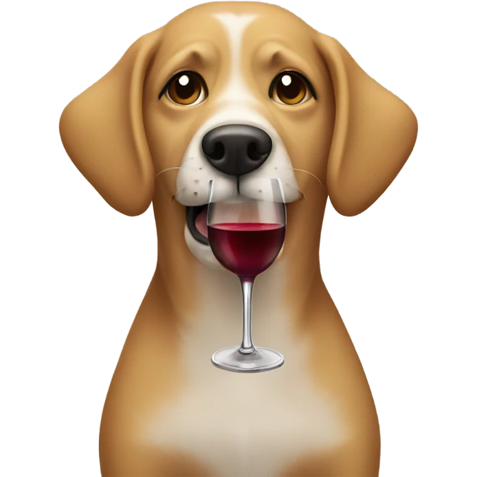 Dog drinking wine emoji