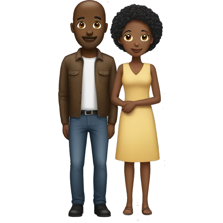 Black women white man couple emoji