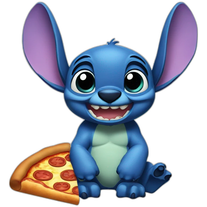Stitch avec une pizza emoji