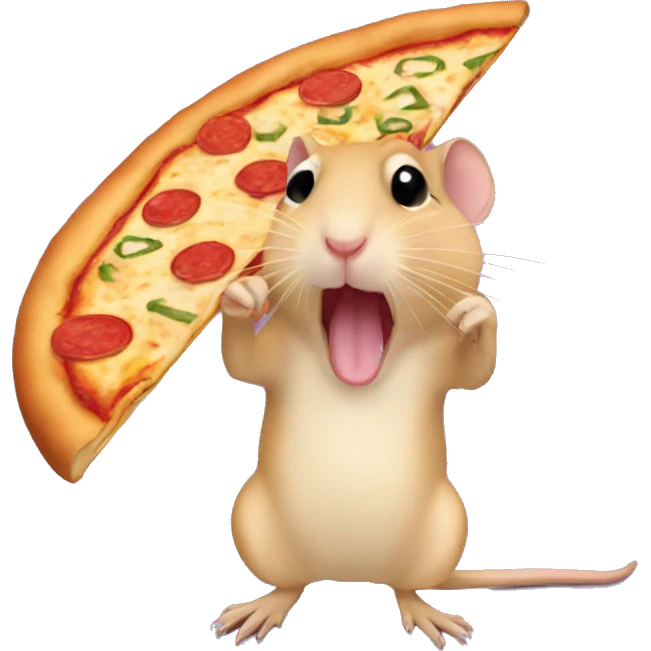 gerbil eating pizza emoji