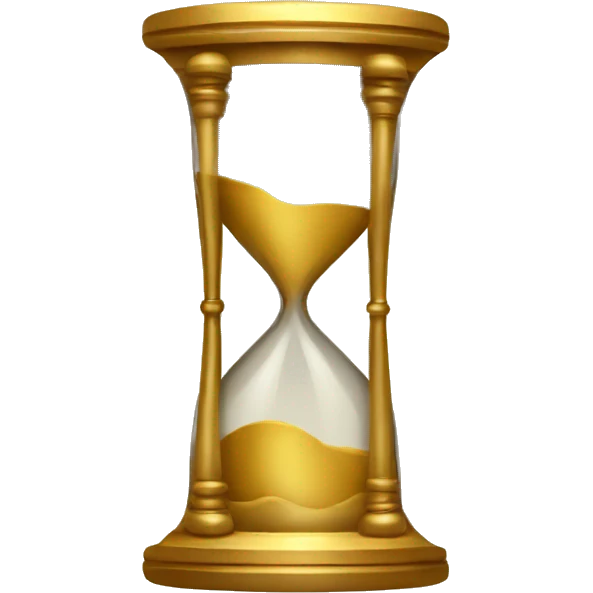 Gilded hourglass reflection of bars emoji