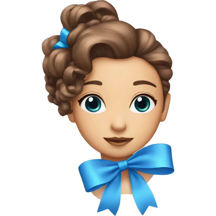 Blue coquette bow emoji