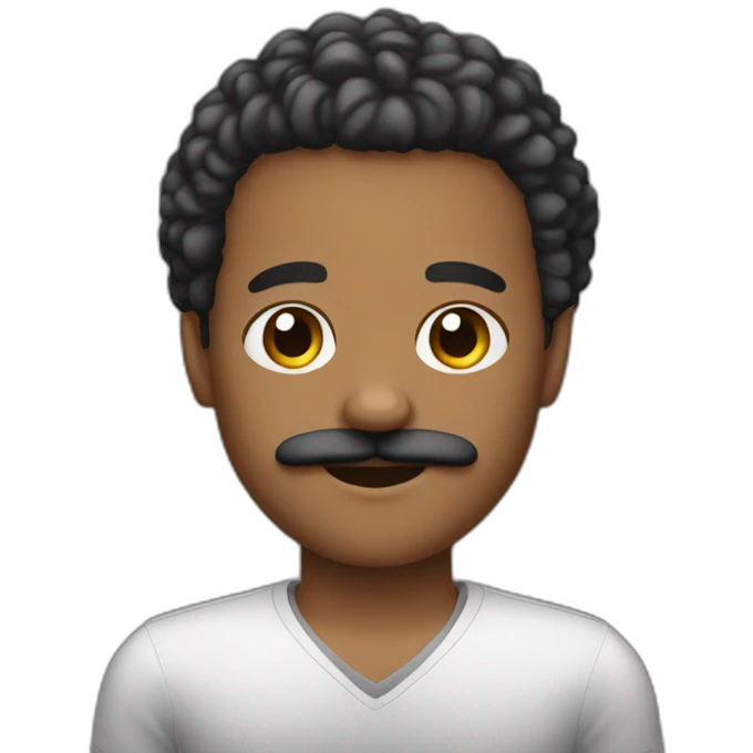 isaac washington with a mustache no glasses and afro hair cut emoji