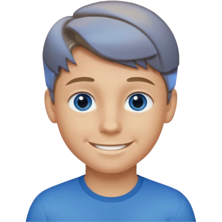 A smiling boy with dark blonde hair emoji
