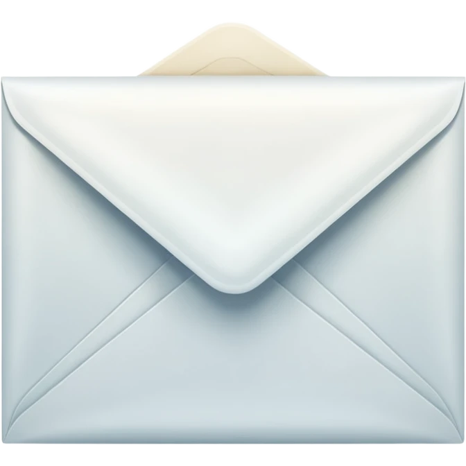 visible envelope inside labeled “Henry Ballester”, subtle translucency, rounded corners, and soft shading. emoji