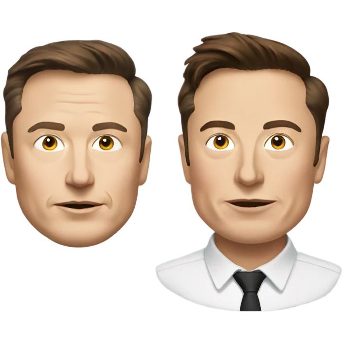 Elon Musk with two heads emoji