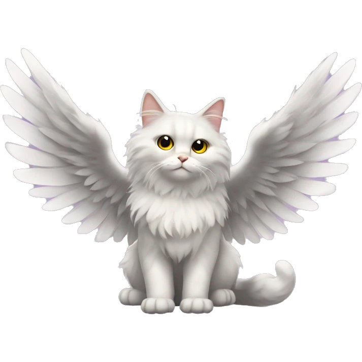 Fluffy cat with wings emoji