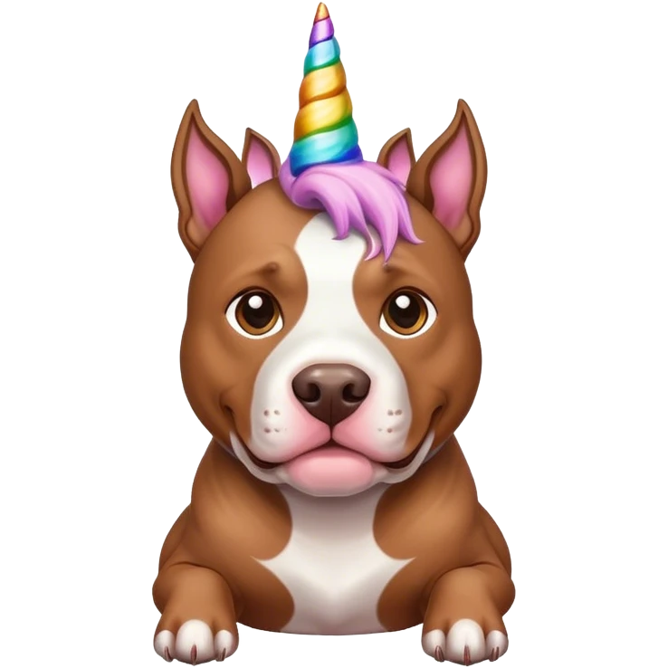 Brown pitbull dog unicorn emoji