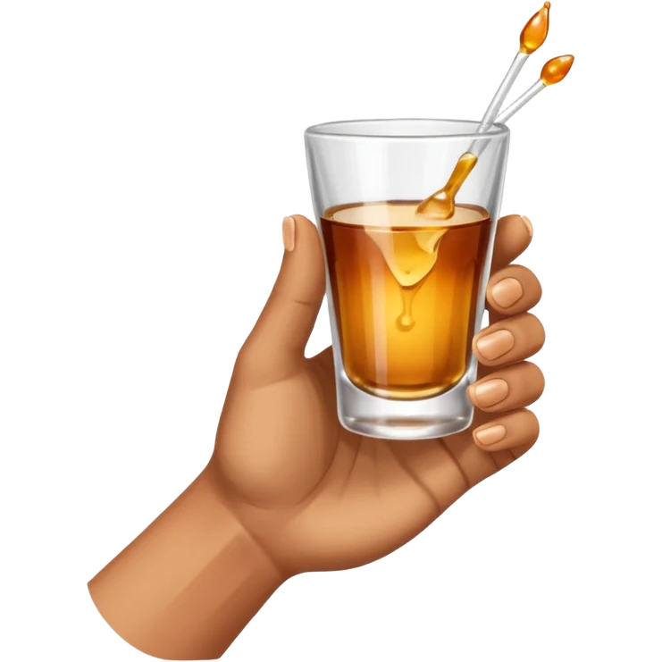 holding hand shot glasses emoji