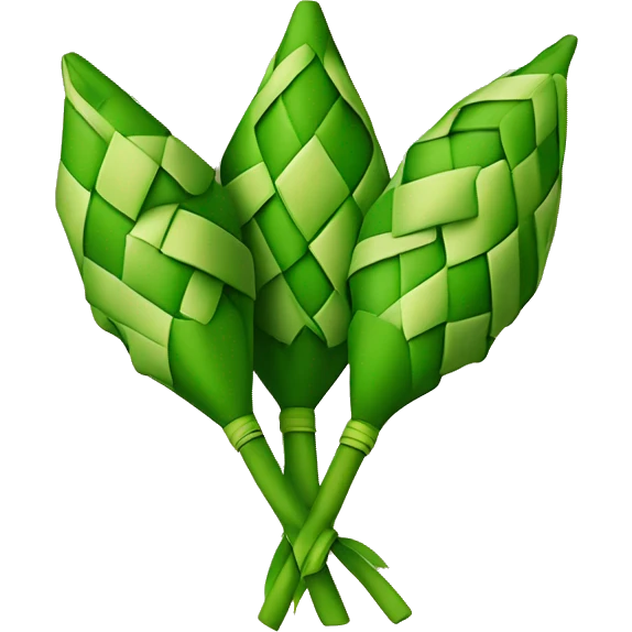 Ketupat dengan warna merah dan hurf T di dalam nya emoji