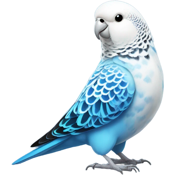 White and blue budgie emoji