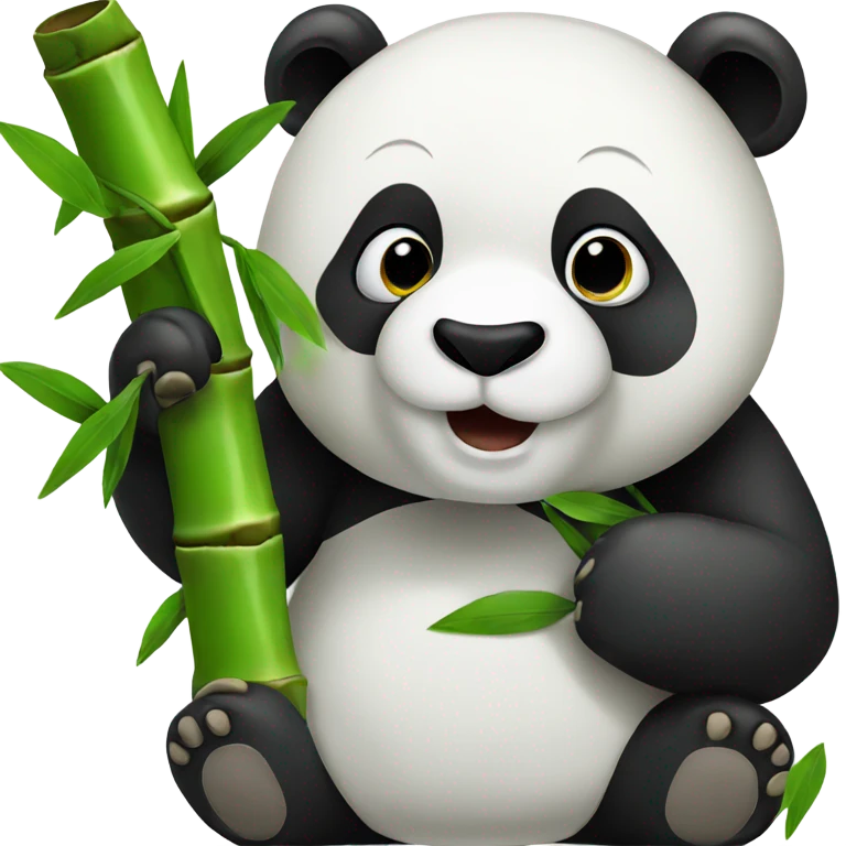 A panda eating a bamboo emoji