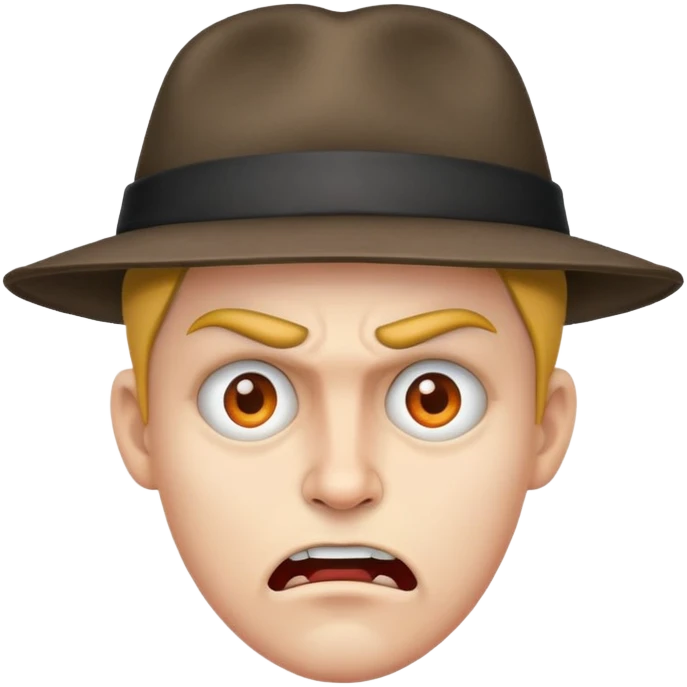 Mad face with a hat  emoji