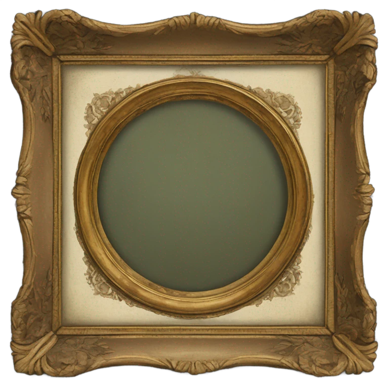 antique framed painted  emoji