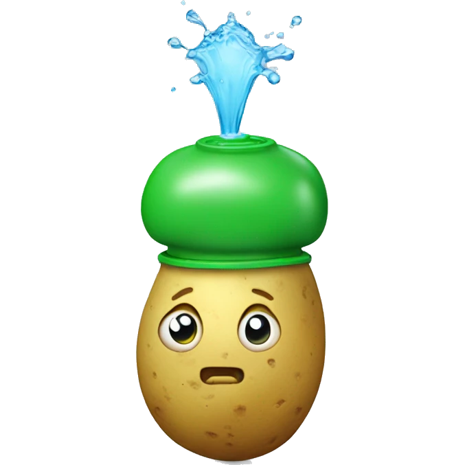 potato with water gun emoji