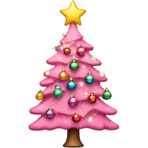 Pink Christmas tree  emoji