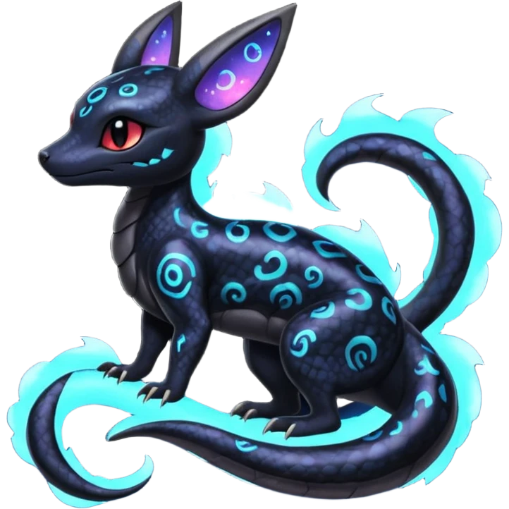 Nebulae Salandit-Umbreon-Fakémon-hybrid-creature (full body)  emoji