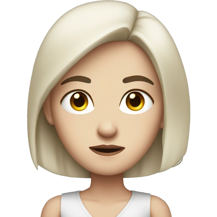 pale skinned, dark haired woman with an annoyed expression on her face, eyes rolled up, arms crossed over her torso emoji
