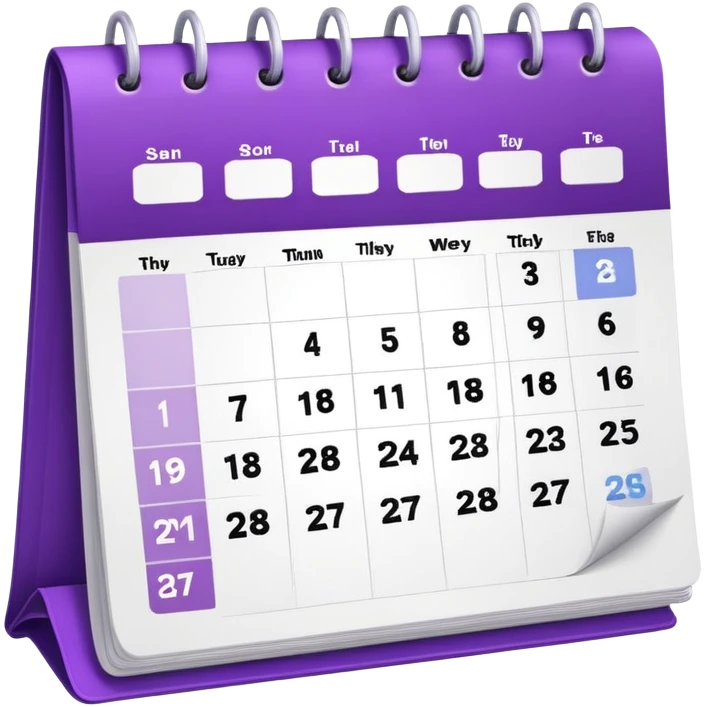 Calendar purple  emoji