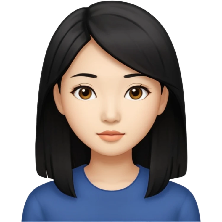 Asian women that is 27. Medium black straight hair  emoji