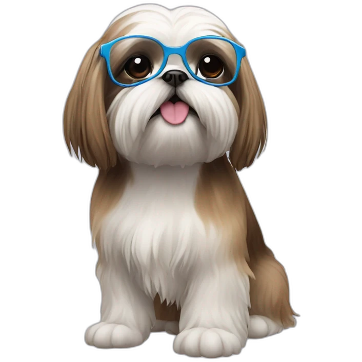Shih tzu with glasses emoji