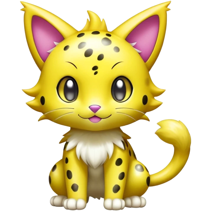 Shiny Sparkly Liepard-Skitty-Delcatty-Pokémon-Fakémon-hybrid-creature (full body) emoji