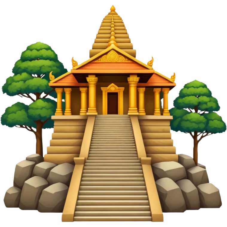 Ayyappa temple with 18 steps emoji