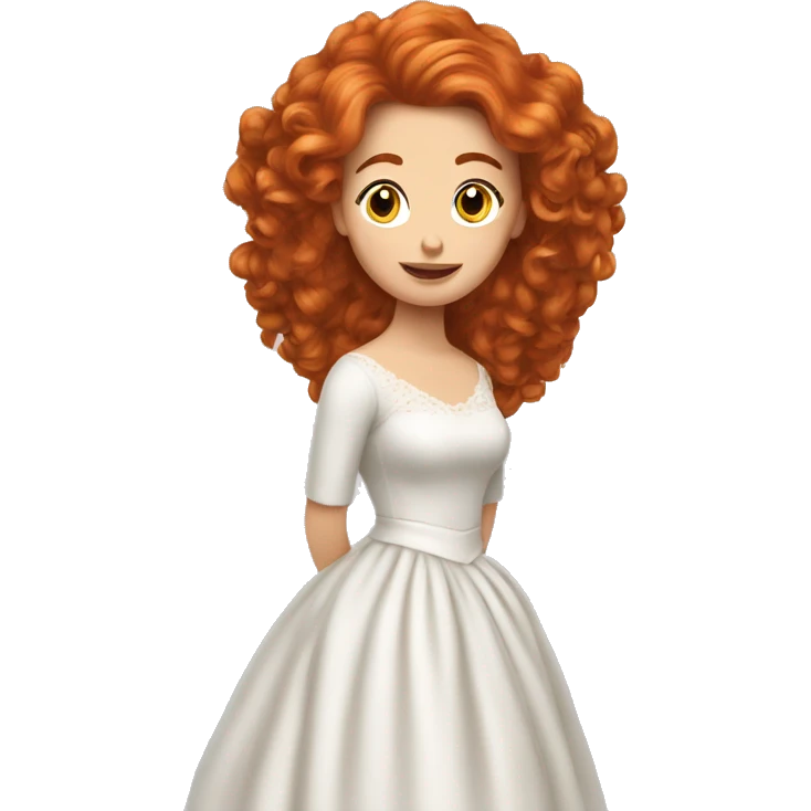 Mariée cheveux rousse bouclée  emoji