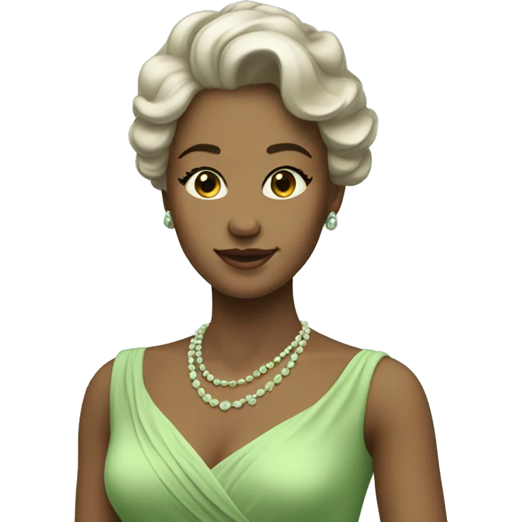 graceful lady in a light green dress emoji