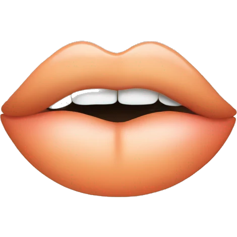Peach colored lipstick kiss mark emoji