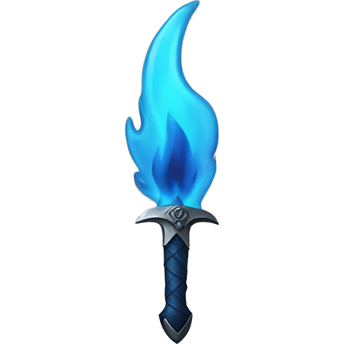 Blue flames with daggers emoji