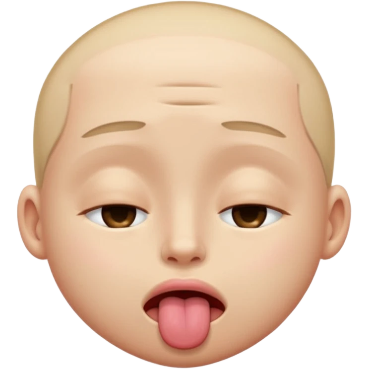 Eyes tightly closed like 😵 and tongue out like 😝 emoji