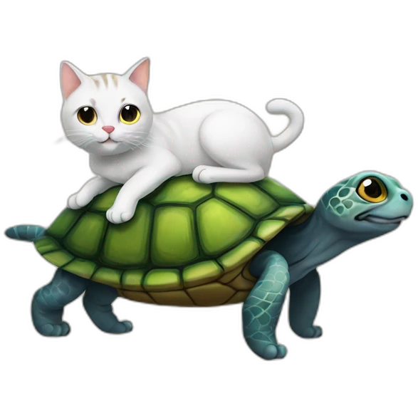 cat on a turtle emoji