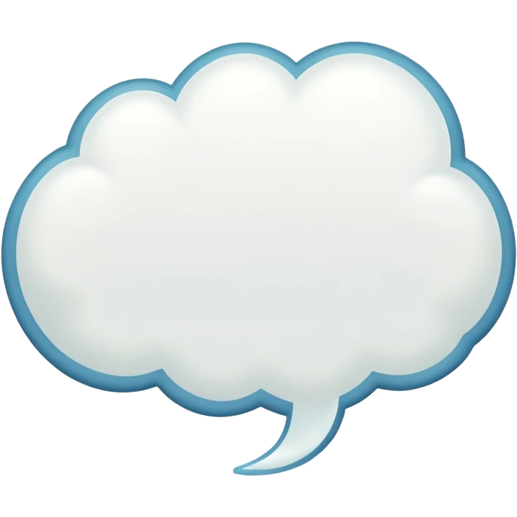 comic-style thought bubble with soft edges, no text emoji