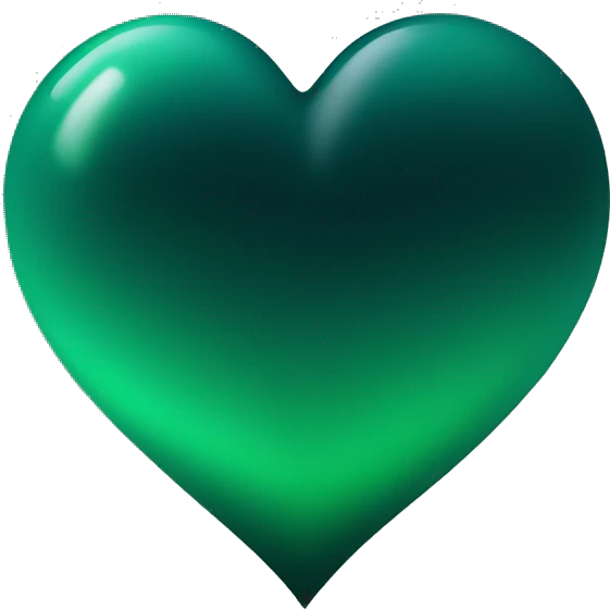 Dark green ombré heart emoji