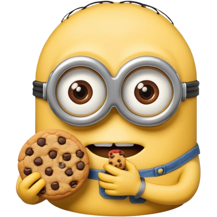 a minion eating a cookie emoji