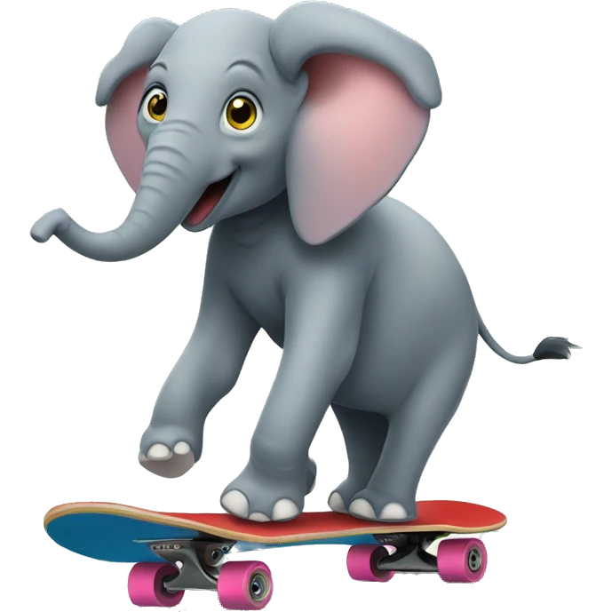 Elephant on a skateboard  emoji