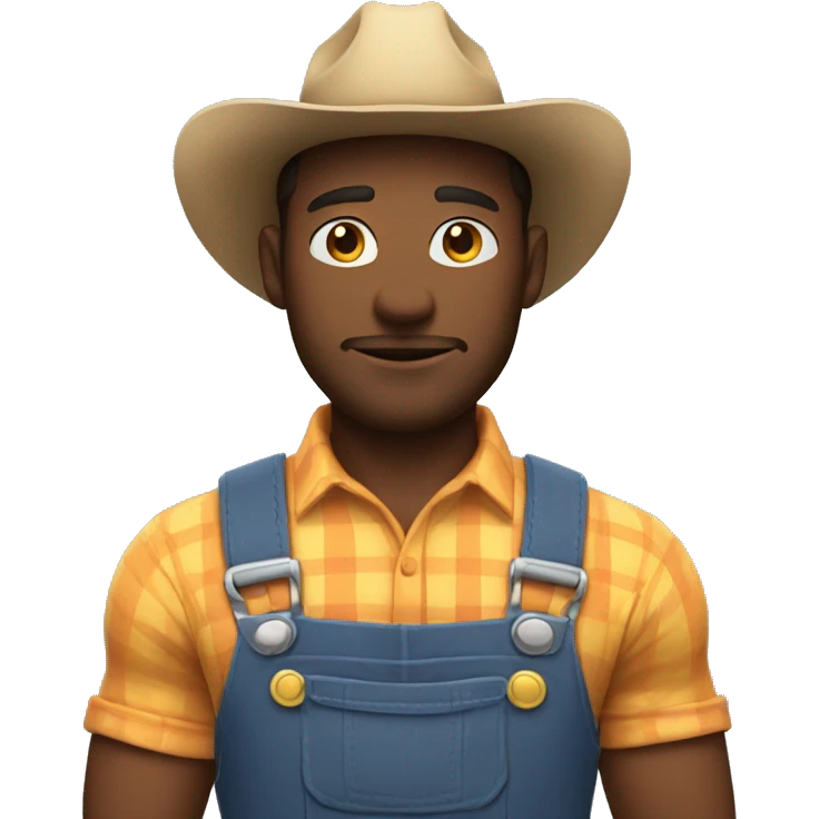 Tall lean muscular Cute farmer standing with arms crossed  emoji
