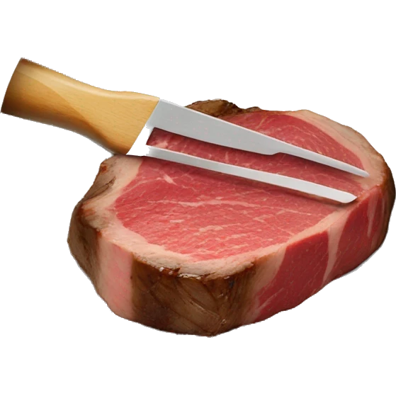search icon with seared steak magnified emoji